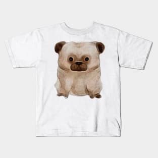 Cute Fawn Pug Puppy Drawing| Funny Kawaii Pug Kids T-Shirt